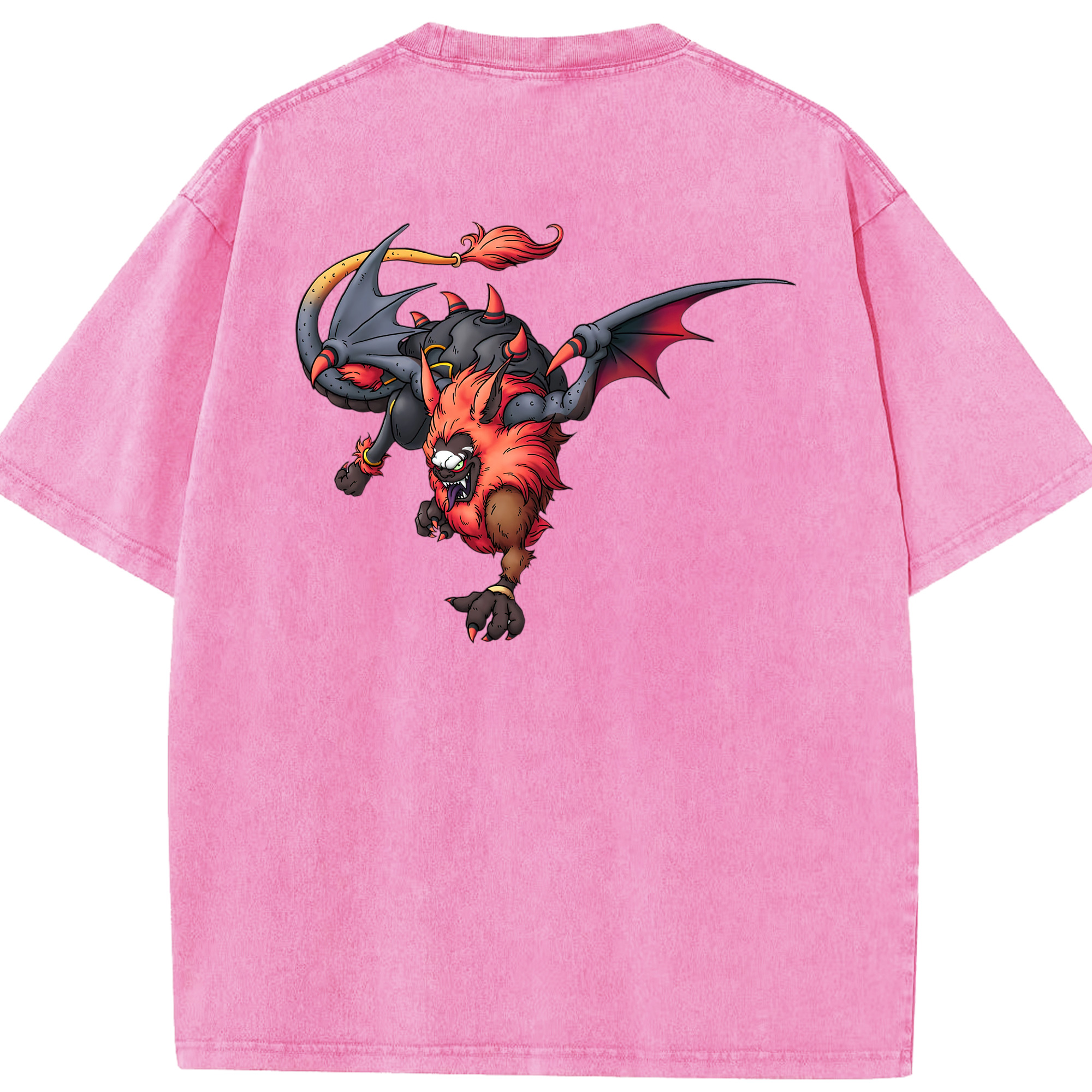 （画像用） ドラゴンクエスト Doragon Kuesuto Dragon Quest 綿100% ヴィンテージ風 半袖Tシャツ（背面プリント）
